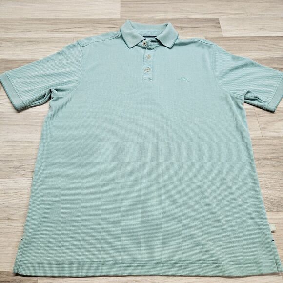 TOMMY BAHAMA Mens Teal Green Polo Shirt Small - Picture 2 of 10